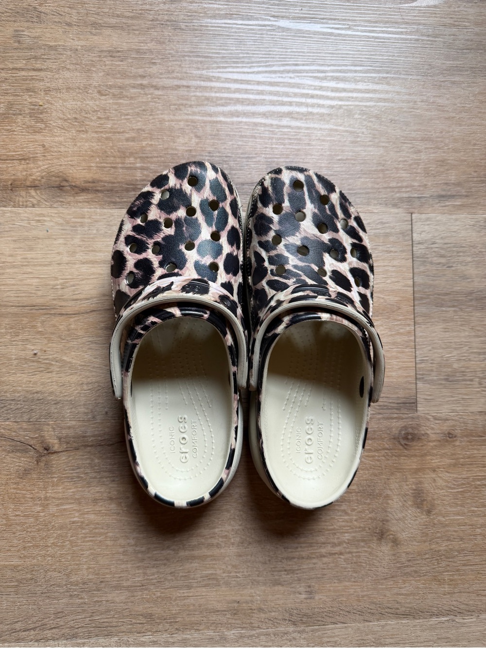 Leopard Crocs Size 7